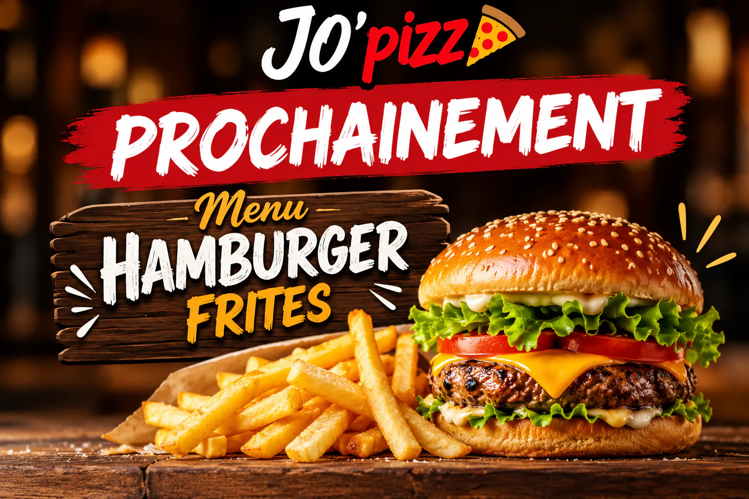 Menu hamburger frites